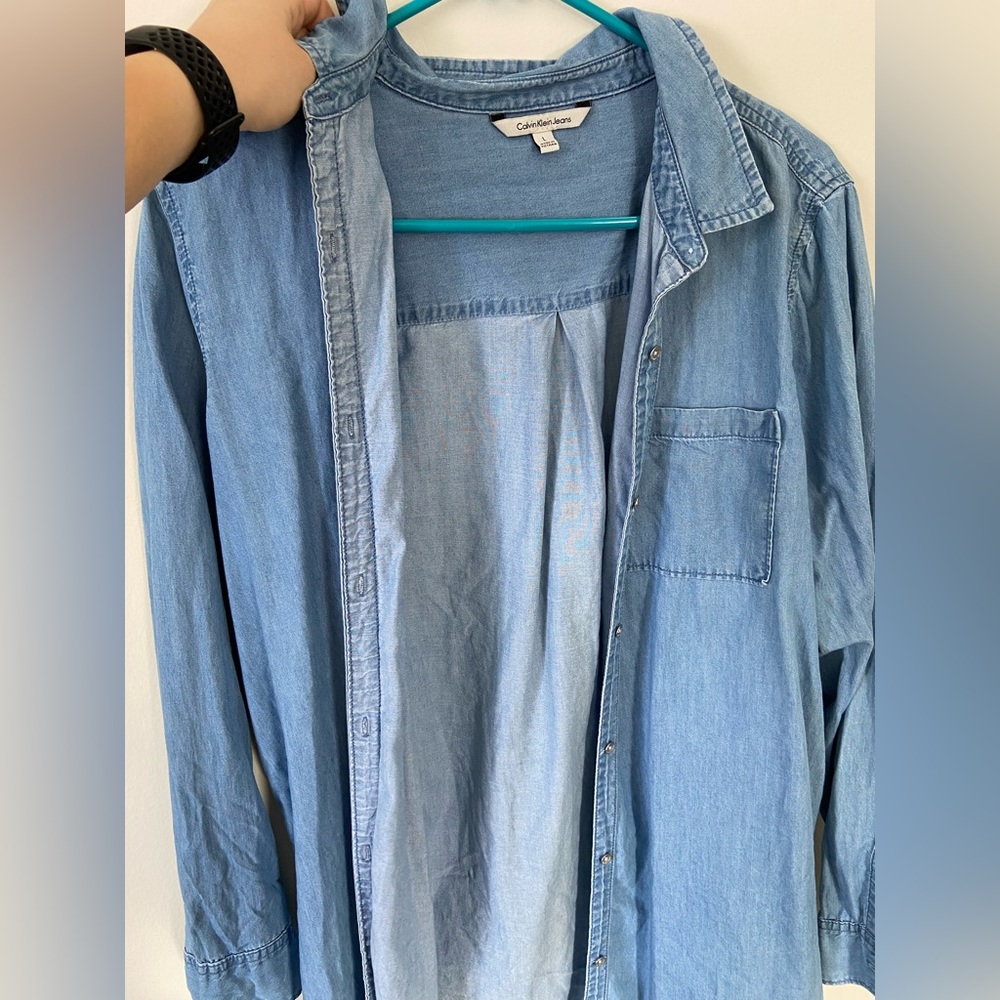 Denim Shirt Long Blue Calvin Klein